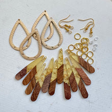 Load image into Gallery viewer, DIY Boho Chic Wood & Resin Drop Earring Kit