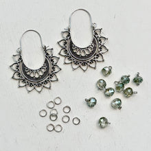 Load image into Gallery viewer, DIY Sage Sparkle Chandelier Earring Kit
