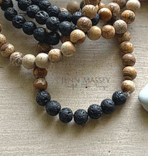 Load image into Gallery viewer, Lava & Bamboo Agate Bracelet