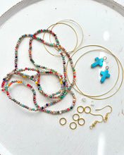 Load image into Gallery viewer, DIY Multi Double Hoop with Cross Charm Earring Kit
