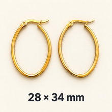Load image into Gallery viewer, Small Oval Stainless Steel Hoops
