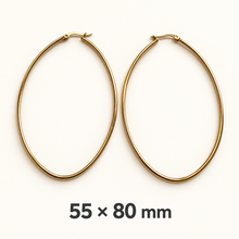 Load image into Gallery viewer, Large Oval Stainless Steel Hoops
