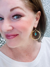 Load image into Gallery viewer, Teal Teardrop Hoops
