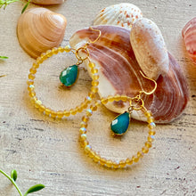 Load image into Gallery viewer, Teal Teardrop Hoops
