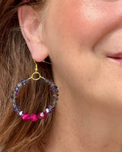 Load image into Gallery viewer, DIY Magenta Geode Crystal Beaded Earring Kit
