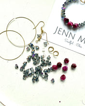 Load image into Gallery viewer, DIY Magenta Geode Crystal Beaded Earring Kit
