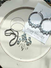 Load image into Gallery viewer, DIY Ultimate Sparkle Silver Blue Crystal Beaded Hoop Earring Kit
