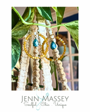 Load image into Gallery viewer, Teal Teardrop Hoops
