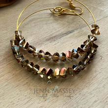 Load image into Gallery viewer, Champagne Crystal Hoops
