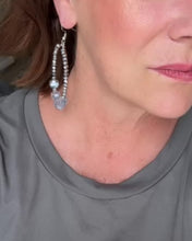 Load and play video in Gallery viewer, DIY Ultimate Sparkle Silver Blue Crystal Beaded Hoop Earring Kit
