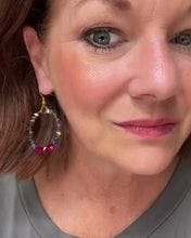 Load and play video in Gallery viewer, DIY Magenta Geode Crystal Beaded Earring Kit
