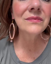 Load and play video in Gallery viewer, DIY Seashell Pink Crystal Beaded Hoop Earrings
