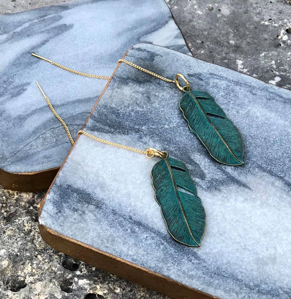 BB Patina Feather Threaders